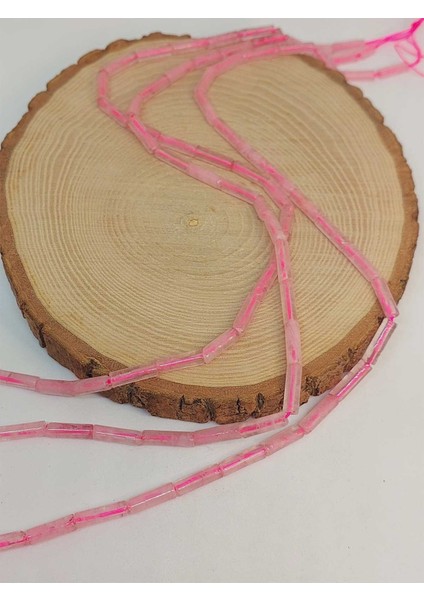 Pembe Kuvars Taşı Silindir Kesim 4X12.5MM Dizi (49376) modelleri