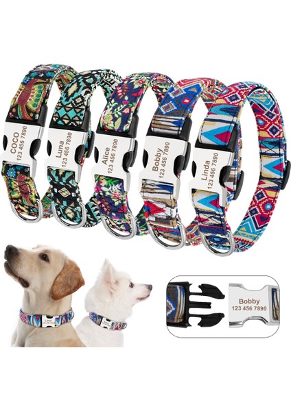 112MAVİ Tarzı L Boyutu Özel Kazınmış Köpek Tasması Kişiselleştirilmiş Naylon Pet Köpek Etiketi Yaka Baskılı Yavru Kedi Tabela Kımlık Tasmaları Küçük Büyük Köpekler Için (Yurt Dışından) modelleri