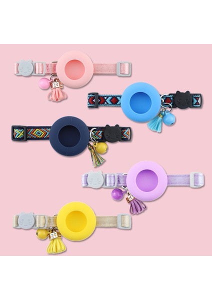 Mavi Stil Bohem Silikon Apple Hava Etiketi Durumda Kedi Köpek Tasması Klip Kapak Pet Anti-Kayıp Bulucu Izci Koruyucu Köpek Polyester Boyun (Yurt Dışından) fiyatları