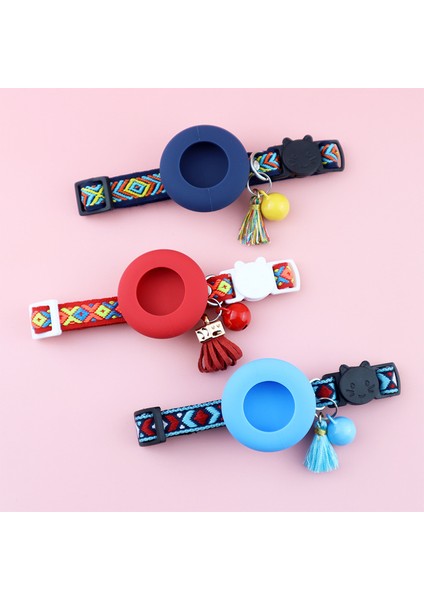 Mavi Stil Bohem Silikon Apple Hava Etiketi Durumda Kedi Köpek Tasması Klip Kapak Pet Anti-Kayıp Bulucu Izci Koruyucu Köpek Polyester Boyun (Yurt Dışından) fırsatları