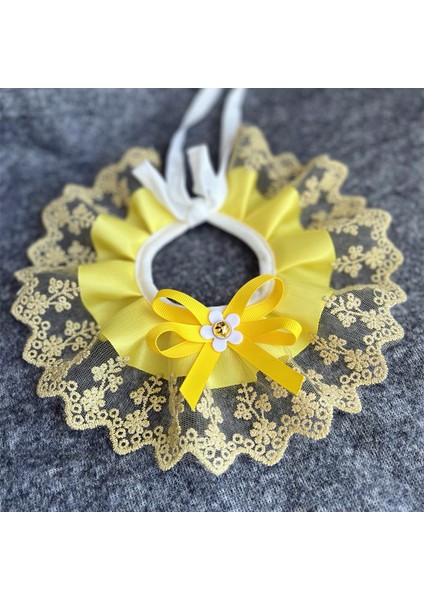 Sarı Stil Xl Boyutu Moda Ilmek Evcil Hayvan Tasması Sevimli Dantel Örgü Nakış Pet Önlük Geğirmek Kumaş Güzel Köpek Kedi Kolye Boyun Askısı Küçük Orta Köpek (Yurt Dışından)