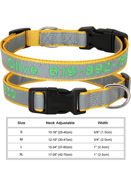 020-1GO Stili M Boyutu Ayarlanabilir Naylon Işlemeli Köpek Tasması Özel Kimlik Adı Aksesuarları Küçük Orta Büyük Köpekler Evcil Hayvanlar Malzemeleri Için Evcil Hayvan Tasmaları Perro (Yurt Dışından)