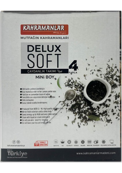 4 Parça Delux Soft Çaydanlık Takımı Mini Boy - Antrasit fiyatları