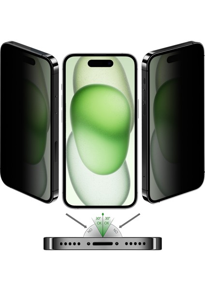 iPhone 15 Plus 5d Privacy Easyfit Ekran Koruyucu