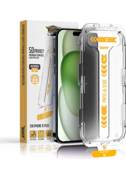 iPhone 15 Plus 5d Privacy Easyfit Ekran Koruyucu