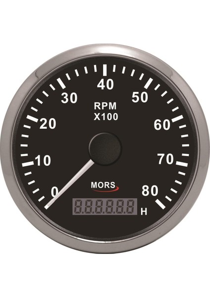 Devir Göstergesi 8000 Rpm Siyah Motor Zaman Saatli 12-24V Çap: 100MM