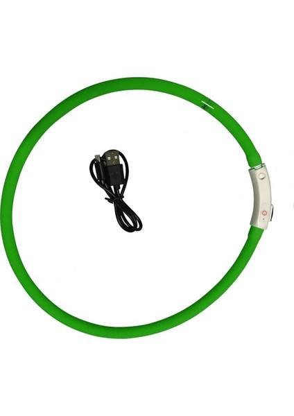 Yeşil Stil Yüksek Li Işıklı Yaka Uzun Bekleme Süresi Çıkarılabilir Esnek Pet LED Işıklı Güvenlik Tasması (Yurt Dışından)
