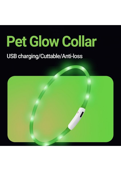 Yeşil Stil Yüksek Li Işıklı Yaka Uzun Bekleme Süresi Çıkarılabilir Esnek Pet LED Işıklı Güvenlik Tasması (Yurt Dışından)