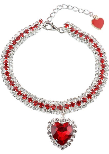 D Tarzı 20-27CM Sevimli Lüks Evcil Hayvan Tasması Pet Kedi Köpek Tasması Aşk Kolye Evcil Hayvan Malzemeleri Aşk Kristal Lüks Yaka Yavru Yaka Kedi Kolye (Yurt Dışından) fırsatları