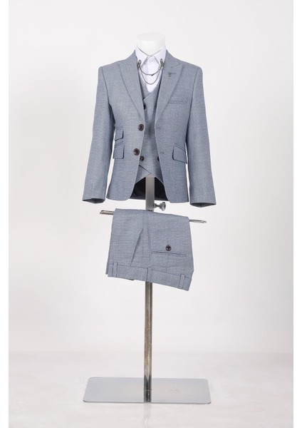 Kuş Gözü Slim Fit Erkek Çocuk Takım Elbise/Gömleksiz_mnvs2285