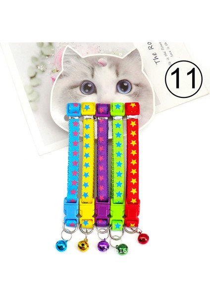 No.11 Tarzı Kedi Çanı Için Tasmalar Kedi Yavrusu Için Çan Renkli Ayarlanabilir Kolye Kedi Yaka Evcil Hayvan Tasmaları (Yurt Dışından)