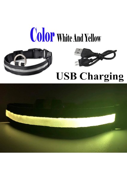 Usb-Mixcolor Stili 28-40 cm USB Şarj Edilebilir Veya Pil Pet Köpek Pet Kedi LED Parlayan Yaka Aydınlık Yanıp Sönen Kolye Açık Yürüyüş Gece Güvenlik Malzemeleri (Yurt Dışından)