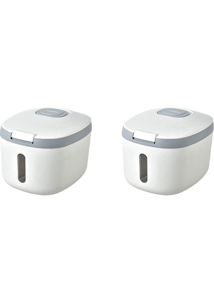 2x 5kg Pirinç Kovası Mühürlü Pirinç Dağıtıcı Böcek Nem Geçirmez Mühürlü Pirinç Saklama Kabı Tahıl Saklama Kutusu Gri (Yurt Dışından)