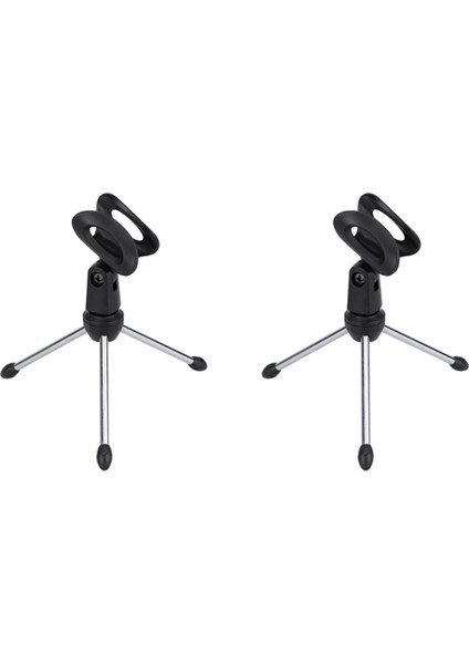 2x Ayrılabilir Katlanabilir Taşınabilir Açı Ayarlanabilir Tripod Masa Masaüstü Mikrofon Minifon Standı Tutucu Braketi (Yurt Dışından)