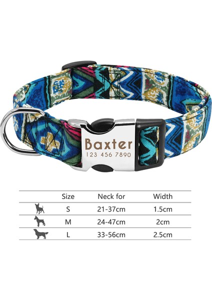 013-MAVI Tarzı L Boyutu Ayarlanabilir Naylon Köpek Tasması Kişiselleştirilmiş Köpekler Kedi Kımlık Tasmaları Kazınmış Adı Toka ile Küçük Orta Büyük Köpekler Için Anti-Kayıp (Yurt Dışından)