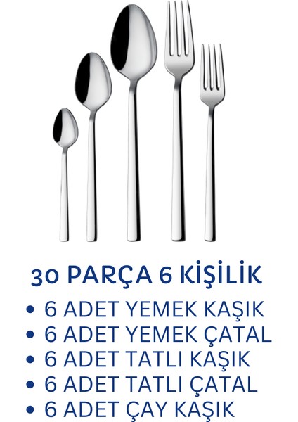 30 Parça Çelik Çatal Kaşık Takımı