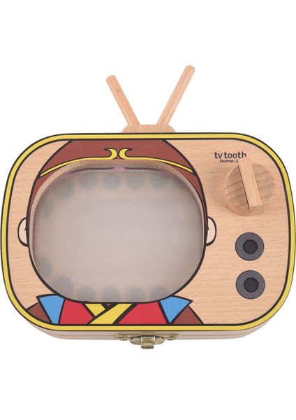 Bebek Diş Hatıra Kutusu Ahşap Diş Kutusu Tv Şekilli Diş Hatıra Kutusu Diş Depolama Hatıra Duyurular Toplama Hediye, B (Yurt Dışından)