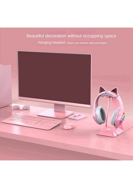 Tüm Kulaklıklar Oyuncular Için Kulaklık Standı Kulaklık Oyun Pc Aksesuarları Masası Taşınabilir Kulaklık Standı Tutucu Raf, Pembe (Yurt Dışından)