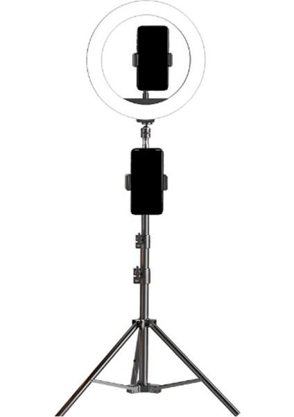 2.1m Cep Tefonu Canlı Yayın Braketi Fotoğraf Braketi LED Dolgu Işığı Bluetooth Sfie Uzaktan Video Kayıt Tripod (Yurt Dışından)
