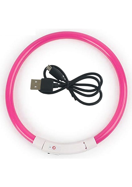 Pembe Tarzı 35CM LED USB Köpek Tasması Gece Güvenlik Aydınlatma Anti-Kayıp Köpek Tasması Aydınlık Şarj Yaka Pet Köpek Yavrusu Gece Flaş Evcil Hayvan Aksesuarları (Yurt Dışından)