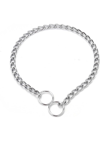 SL201A Tarzı 3,5MMX60CM Metal Demir Çift Üç Sıralı Köpek Zinciri Yaka Ayarlanabilir Şerit P-Tipi Pet Yaka Zinciri Büyük Köpek Tasmaları Kolye Martingale (Yurt Dışından)