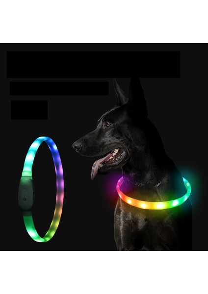 Yaka Tarzı S Beden Pet Köpek Renkli Aydınlık Yaka Ayarlanabilir Şarj Edilebilir USB Yaka Renkleri Değiştirebilir Gece Güvenliği Yanıp Sönen Glow Evcil Hayvan Ürünleri (Yurt Dışından) modelleri