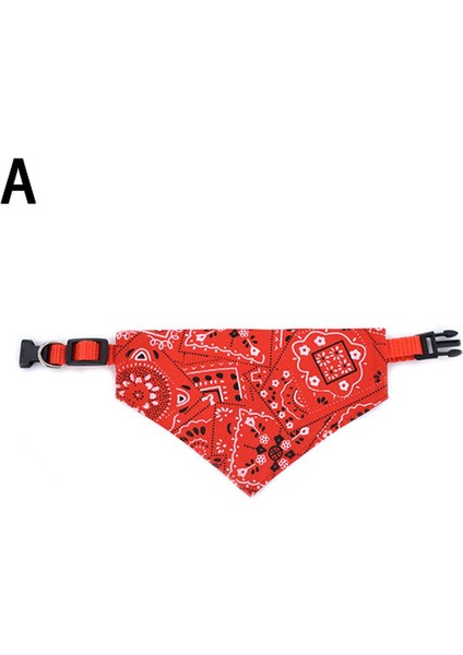 Kırmızı Stil S Beden Baskılı Eşarp ile Evcil Hayvan Tasmaları Sevimli Ayarlanabilir Küçük Köpek Tasması Atkısı Köpek Pet Salya Havlu Kedi Aksesuarları (Yurt Dışından)