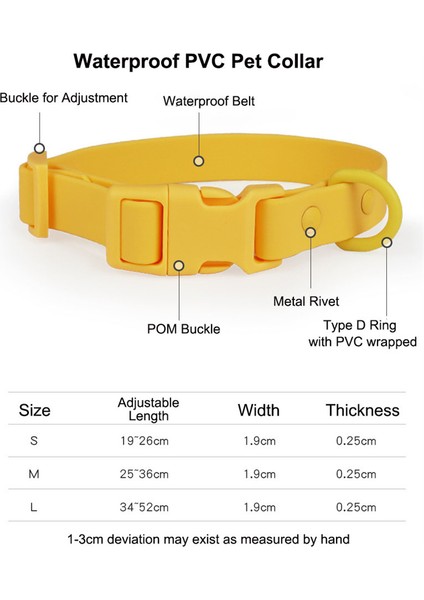 Sarı Stil M Boyutu Su Geçirmez Pvc Köpek Tasması Küçük Orta Büyük Köpekler Için Güvenli Katı Kedi Köpek Tasması Buldog Pitbull Yavru Köpek Tasması Evcil Hayvan Aksesuarları (Yurt Dışından)