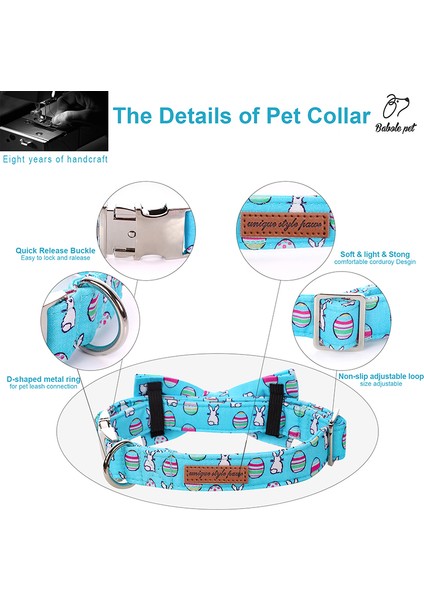 Yaka Tarzı Xxs Benzersiz Stil Paws Paskalya Günü Papyonlu Köpek Tasması, Köpekler ve Kediler Için Metal Tokalı Paskalya Yumurtası Köpek Papyon Yakası (Yurt Dışından)