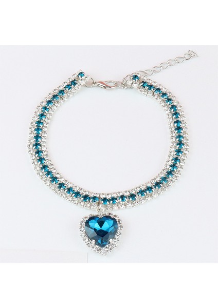 Yeşil Stil 20-27CM Köpek Tasması Köpek Yaka Parlak Taklidi Yaka Parlak Prenses Yaka Kedi Kalp Elmas Takı Kolye Evcil Hayvan Aksesuarları (Yurt Dışından)