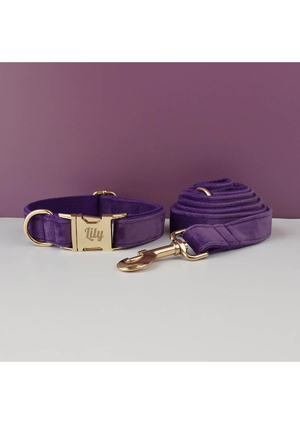 Çiçekler Tarzı L Boyutu Mor Kadife Köpek Yaka ve Tasma Seti Küçük Orta Büyük Köpekler Için Özel Kazınmış Tabela Evcil Hayvan Malzemeleri Köpek Tasma Kadife 16 (Yurt Dışından) fırsatları
