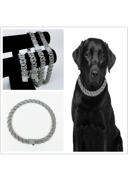 Gümüş Tarzı 50CM Lüks Tasarımcı H Harfi Kedi Köpek Tasmaları Bling Diamondd Küba Zincir Köpek Kolye Altın Renk Pet Takı Aksesuarları Ayarlanabilir (Yurt Dışından) fiyatları