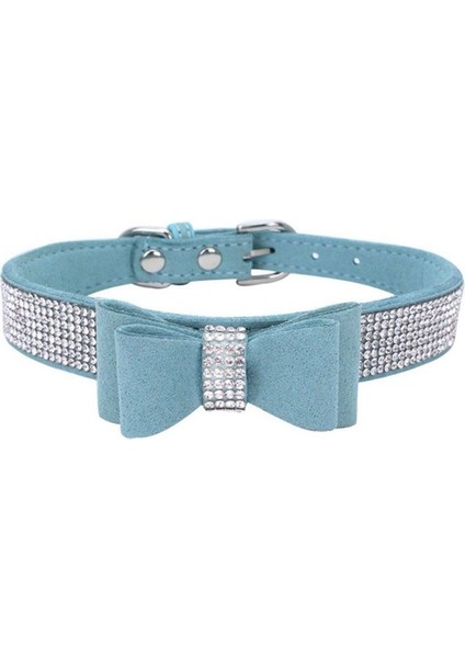 L Tarzı L Boyutu Bling Rhinestone Köpek Tasması Deri Yay-Düğüm Yavru Kedi Kolye Evcil Hayvan Tasması Küçük Köpek Chihuahua Pug Yaka Evcil Hayvan Aksesuarları (Yurt Dışından)