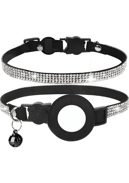 Siyah Stil Bling Pet Kedi Ayarlanabilir Hava Etiketi Durumda Yaka Çan ile Kedi Tasmaları Küçük Köpek ve Kediler Için Anti Kayıp Bulucu Izci Köpek (Yurt Dışından)