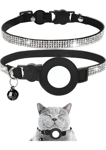 Siyah Stil Bling Pet Kedi Ayarlanabilir Hava Etiketi Durumda Yaka Çan ile Kedi Tasmaları Küçük Köpek ve Kediler Için Anti Kayıp Bulucu Izci Köpek (Yurt Dışından) fiyatları