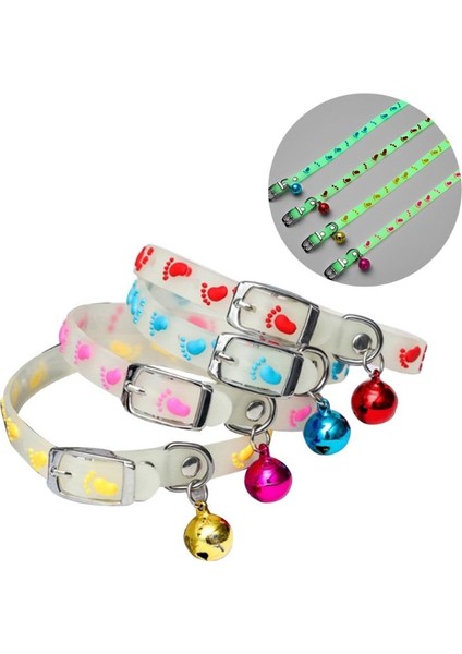 F Tarzı Çan ile Pet Parlayan Yaka Geceleri Glow Köpekler Kediler Kolye Işık Aydınlık Boyun Halkası Aksesuarları Silika Jel Köpek Tasması (Yurt Dışından)