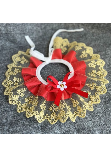 Kırmızı Stil Xs Boyutu Moda Ilmek Evcil Hayvan Tasması Sevimli Dantel Örgü Nakış Pet Önlük Geğirmek Kumaş Güzel Köpek Kedi Kolye Boyun Askısı Küçük Orta Köpek (Yurt Dışından)