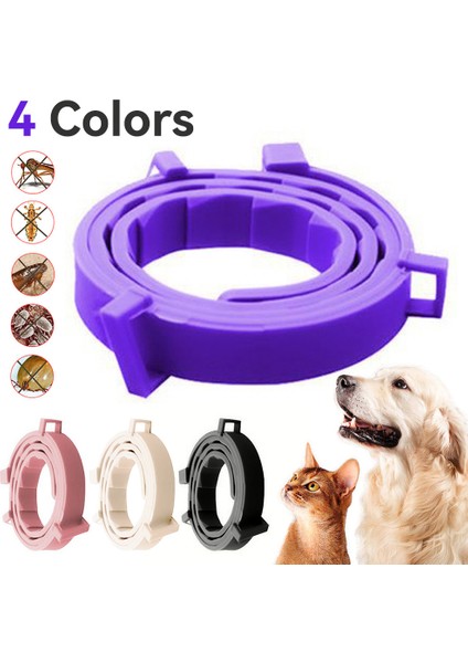 63CM-PEMBE Kutu Stili Ayarlanabilir Köpek Tasması Pire Kene Önleme Pet Kedi Köpekler Yaka Pire ve Kene Yaka Yavru Kedi Pet Anti Sivrisinek Böcek Yaka (Yurt Dışından) modelleri