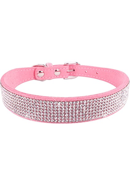 Pembe Tarzı S Beden Süet Fiber Kristal Köpek Tasması Rahat Glitter Rhinestone Köpek Tasmaları Çinko Alaşım Toka Yaka Küçük Köpekler Kediler Için Xx (Yurt Dışından)