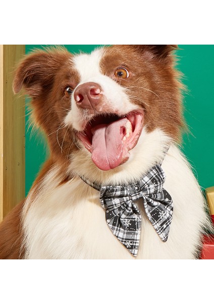 Yeşil Stil 34-50CM Pamuk-Polyester Rahat Sevimli Noel Kar Tanesi Yay Köpek Tasması Yavru Evcil Köpek Tasması Küçük Büyük Köpek Aksesuarları (Yurt Dışından) fırsatları