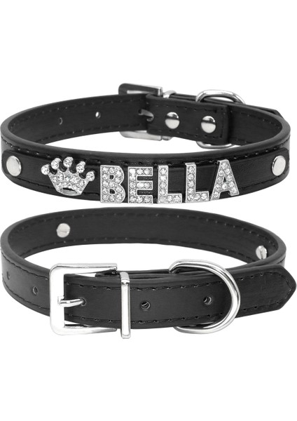 Siyah Stil S Beden Bling Rhinestone Yavru Köpek Tasmaları Kişiselleştirilmiş Küçük Doguahua Yaka Özel Kolye Ücretsiz Isim Takılar Evcil Hayvan Aksesuarları (Yurt Dışından)