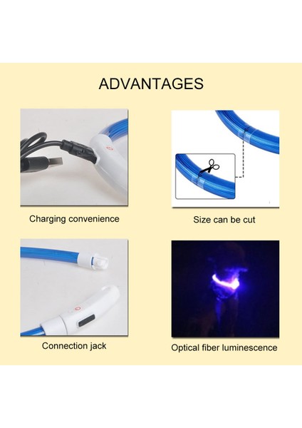 Renkli Stil M Boyutu LED USB Köpek Tasması Pet Köpek Gece Aydınlık Şarj Yaka LED Gece Güvenlik Yanıp Sönen Kızdırma Köpek Kaybı Önleme Yaka Pet Aksesuar (Yurt Dışından) indirimleri