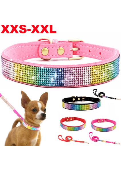 Siyah2 Tarzı Xxl Rahat Süet Fiber Kristal Köpek Tasması Glitter Rhinestone Köpek Tasmaları Çinko Alaşım Toka Yaka Küçük Köpekler Kediler Için Xxs ~ Xxl (Yurt Dışından) fiyatları