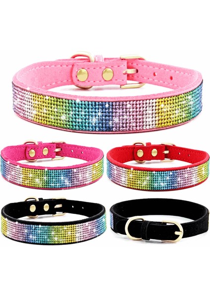 Siyah2 Tarzı Xxl Rahat Süet Fiber Kristal Köpek Tasması Glitter Rhinestone Köpek Tasmaları Çinko Alaşım Toka Yaka Küçük Köpekler Kediler Için Xxs ~ Xxl (Yurt Dışından) modelleri