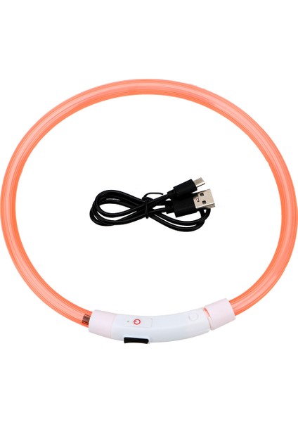 Turuncu Tarzı LED USB Köpek Tasması Pet Köpek Gece Aydınlık Şarj Yaka LED Gece Güvenlik Yanıp Sönen Kızdırma Köpek Kaybı Önleme Yaka Pet Aksesuar (Yurt Dışından)