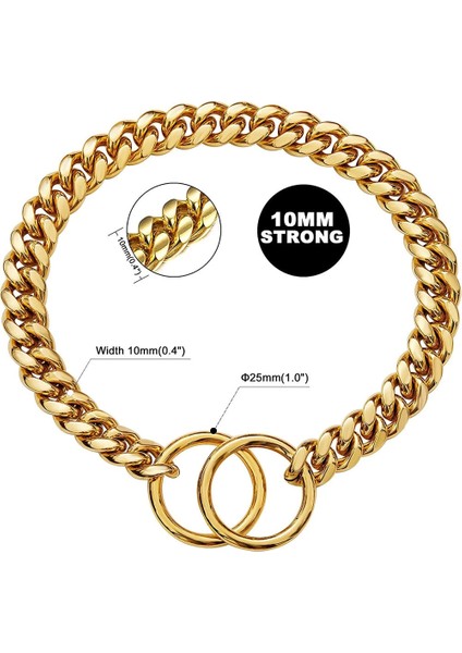 Altın Tarzı 10 Inç-25 cm Küba Zinciri Paslanmaz Çelik Metal Kaymaz Zincir Yaka Köpek Tasması Köpek Dekorasyon Köpek Tasması Büyük Köpek Yavrusu Evcil Hayvan Kolye (Yurt Dışından) modelleri