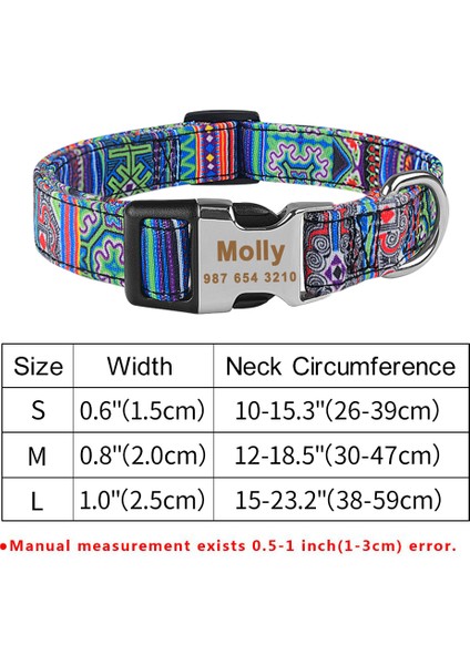 Mavi Stil M Boyutu Kişiselleştirilmiş Köpek Tasması Özel Ücretsiz Kazınmış Isim Yaka Naylon Ekose Erkek Kız Unisex Köpekler Yaka Küçük Büyük Ürün Köpek Tasmaları (Yurt Dışından)