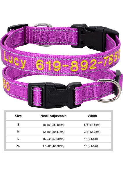 6221-1PU Tarzı M Boyutu Ayarlanabilir Naylon Işlemeli Köpek Tasması Özel Kimlik Adı Aksesuarları Küçük Orta Büyük Köpekler Evcil Hayvanlar Malzemeleri Için Evcil Hayvan Tasmaları Perro (Yurt Dışından)