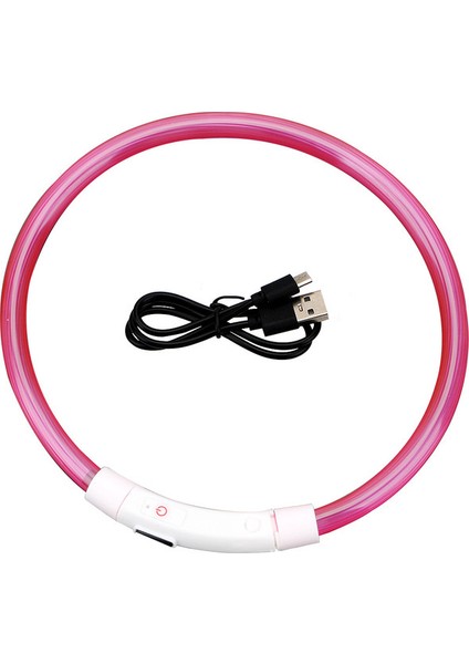 Pembe Tarzı Xl Boyutu LED USB Köpek Tasması Pet Köpek Gece Aydınlık Şarj Yaka LED Gece Güvenlik Yanıp Sönen Kızdırma Köpek Kaybı Önleme Yaka Pet Aksesuar (Yurt Dışından)