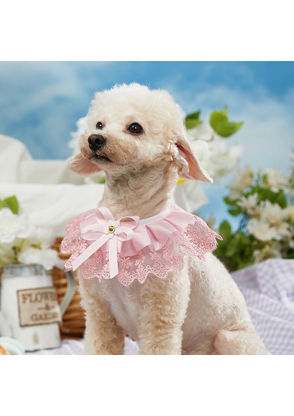 Sarı Stil L Boyutu Moda Ilmek Evcil Hayvan Tasması Sevimli Dantel Örgü Nakış Pet Önlük Geğirmek Kumaş Güzel Köpek Kedi Kolye Boyun Askısı Küçük Orta Köpek (Yurt Dışından)